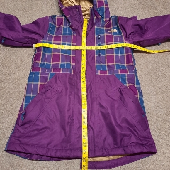 The North Face Morgan Plaid Soft Shell Women's Winter Jacket Purple Blue Small - Picture 8 of 8